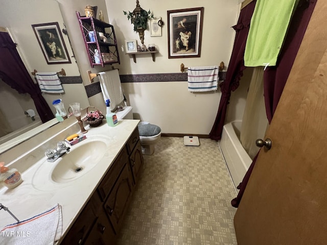3911 Tate Springs Rd, Big Stone Gap, VA 24219 - bathroom with vanity, tile patterned floors, and shower / tub combo