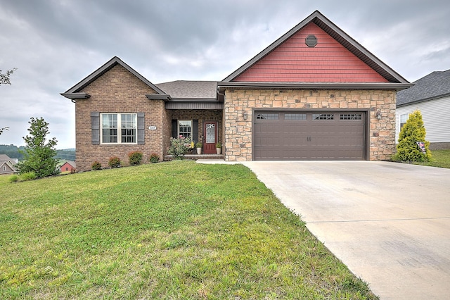 3309 Murrayfield Way, Kingsport, TN 37664 - view of front of property with concrete driveway, a front lawn, and an attached garage