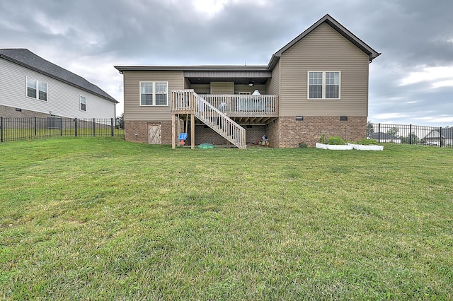 3309 Murrayfield Way, Kingsport, TN 37664 - back of house featuring stairway, a fenced backyard, and a deck