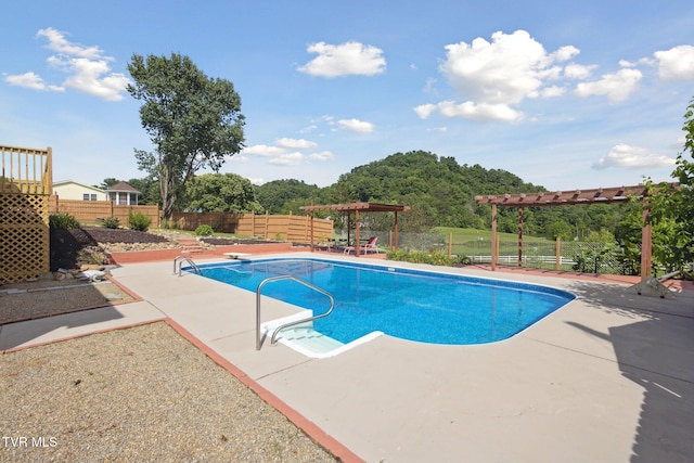 18134 Cleveland Rd, Abingdon, VA 24211 - view of pool with a pergola, a fenced backyard, and a patio area