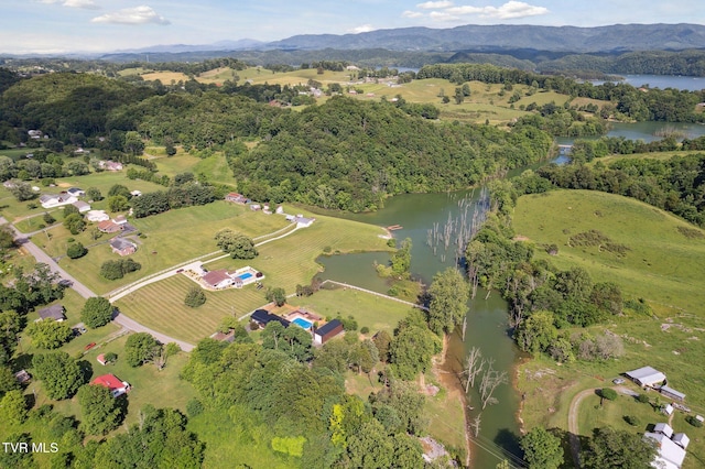 18134 Cleveland Rd, Abingdon, VA 24211 - aerial view of property and surrounding area with a water and mountain view