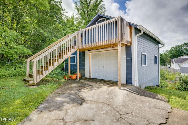 3528 Crestwood Dr, Kingsport, TN 37664 - view of front of house with stairs, concrete driveway, and a wooden deck