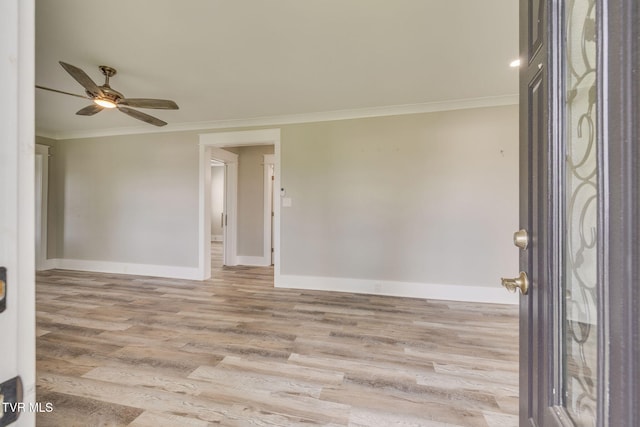 3528 Crestwood Dr, Kingsport, TN 37664 - empty room with ceiling fan, crown molding, and wood finished floors