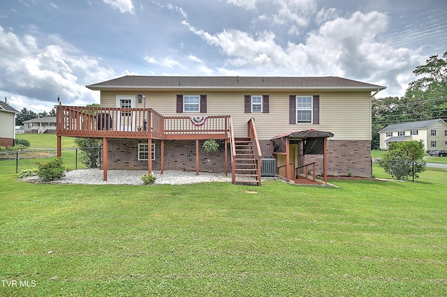 103 Jenny Ln, Jonesborough, TN 37659 - back of property featuring stairway, a deck, and brick siding