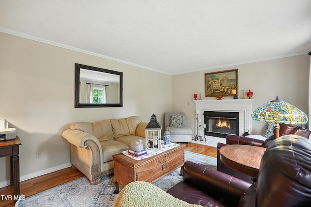 209 Timberland Cir, Kingsport, TN 37664 - living room with wood finished floors, a tile fireplace, and ornamental molding