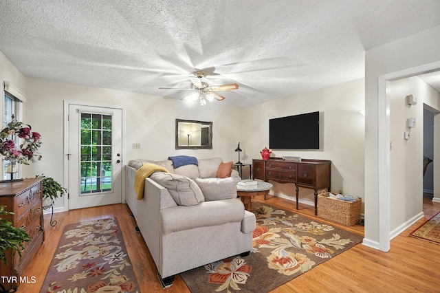209 Timberland Cir, Kingsport, TN 37664 - living area with light wood-style flooring, ceiling fan, and a textured ceiling