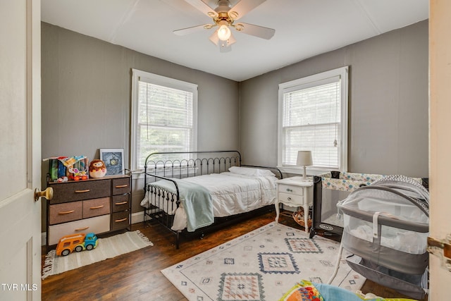 49 24th St, Bristol, TN 37620 - bedroom featuring wood finished floors and ceiling fan
