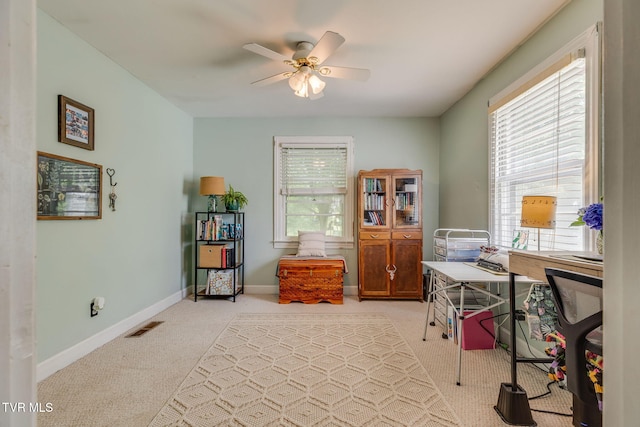 49 24th St, Bristol, TN 37620 - office featuring light carpet and ceiling fan