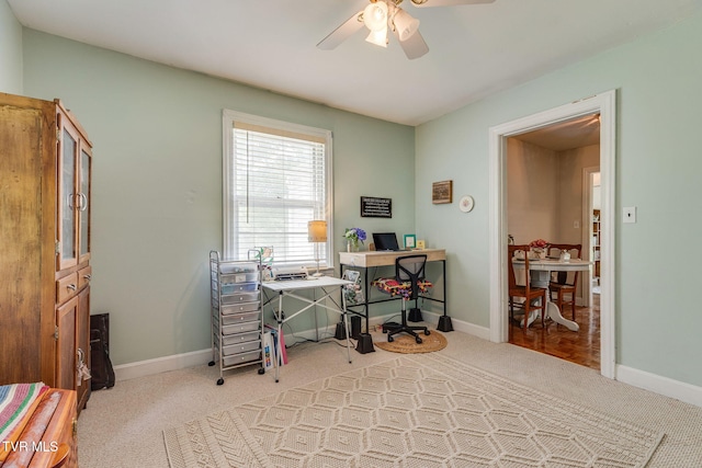 49 24th St, Bristol, TN 37620 - carpeted office space featuring a ceiling fan and baseboards