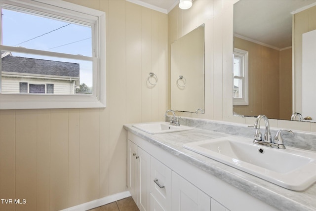 1449 E Sevier Ave, Kingsport, TN 37664 - full bathroom featuring double vanity and crown molding