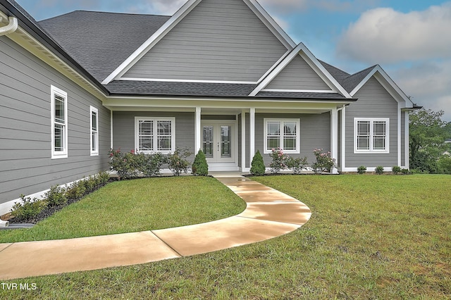 20385 Yeary Trl, Abingdon, VA 24211 - traditional-style house with a shingled roof, a front lawn, and french doors