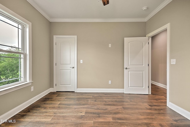 20385 Yeary Trl, Abingdon, VA 24211 - unfurnished bedroom with ornamental molding and dark wood-style flooring