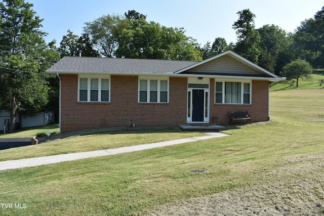 123 Valley View Dr, Rogersville, TN 37857 - ranch-style home featuring brick siding and a front lawn