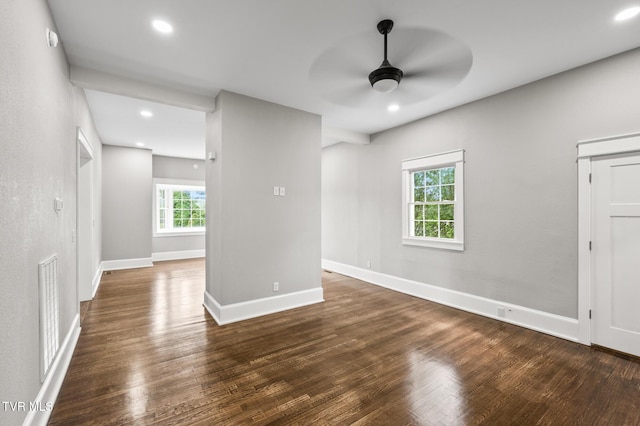 409 Pennsylvania Ave, Bristol, TN 37620 - spare room with ceiling fan, wood finished floors, and recessed lighting