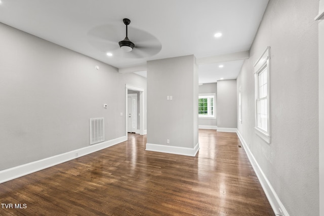 409 Pennsylvania Ave, Bristol, TN 37620 - empty room with ceiling fan, wood finished floors, and recessed lighting