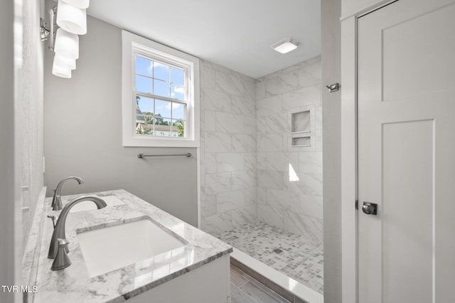 409 Pennsylvania Ave, Bristol, TN 37620 - bathroom with double vanity and tiled shower