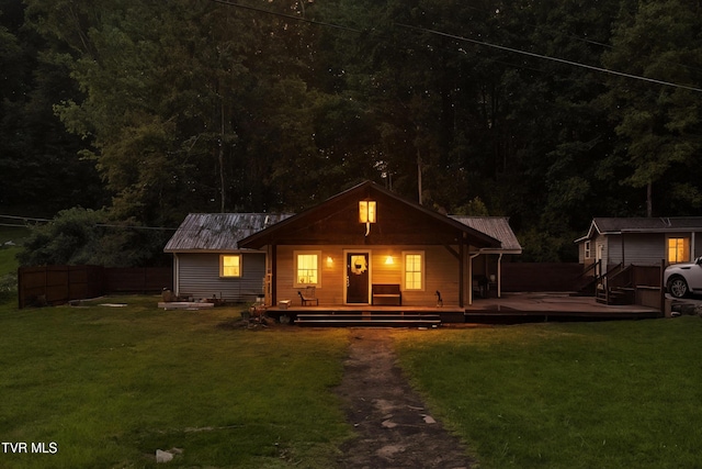 169 Mays Rd, Elizabethton, TN 37643 - back of house with a metal roof and a wooden deck