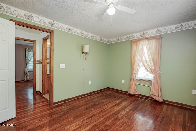 227 Jonesboro Dr, Bluff City, TN 37618 - empty room with wood finished floors, ceiling fan, and a textured ceiling