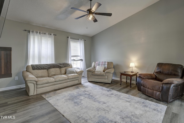 33 Mockingbird Ct, Jonesborough, TN 37659 - living area featuring lofted ceiling, ceiling fan, and wood finished floors
