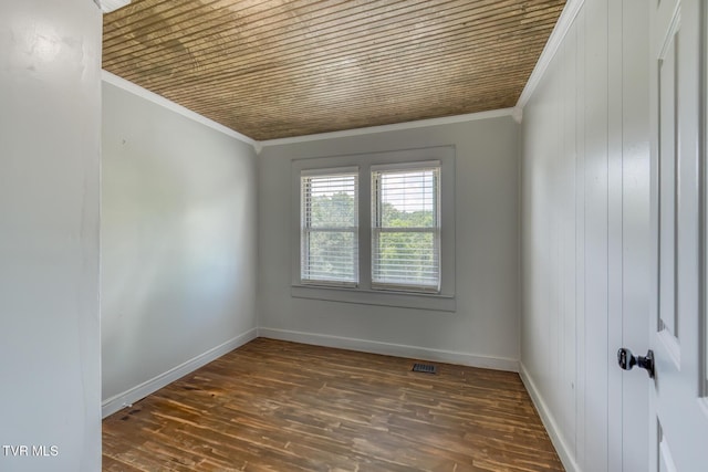 406 Mclaney Rd, Watauga, TN 37694 - spare room featuring crown molding and dark wood-style floors