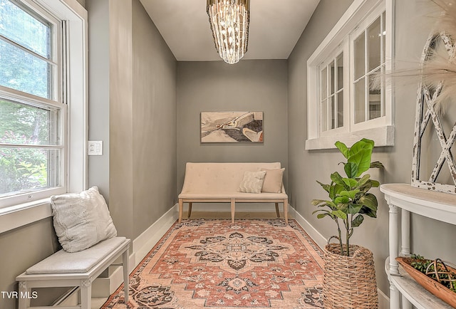 2061 King College Rd, Bristol, TN 37620 - living area with a chandelier and baseboards