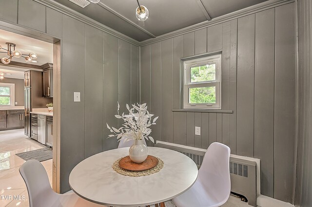 2061 King College Rd, Bristol, TN 37620 - dining room with beverage cooler and crown molding