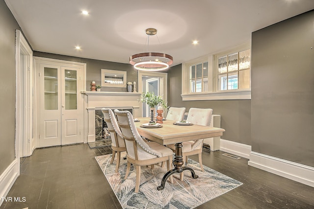 2061 King College Rd, Bristol, TN 37620 - dining area with dark wood-type flooring and recessed lighting