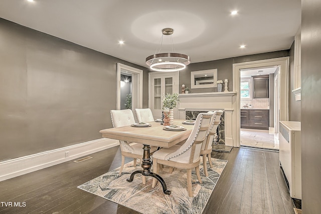 2061 King College Rd, Bristol, TN 37620 - dining space with dark wood finished floors and recessed lighting
