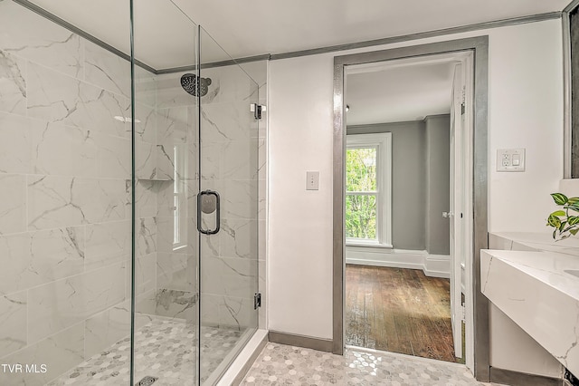 2061 King College Rd, Bristol, TN 37620 - bathroom with a marble finish shower and vanity