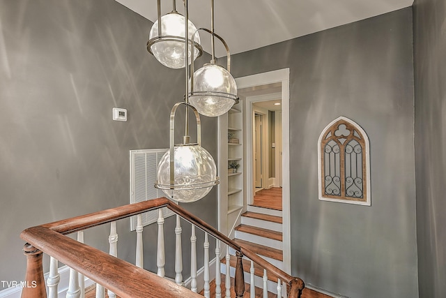 2061 King College Rd, Bristol, TN 37620 - corridor featuring built in shelves and stairway
