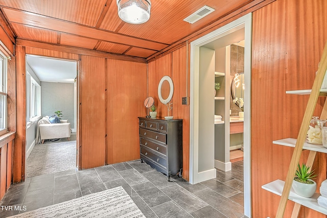 2061 King College Rd, Bristol, TN 37620 - hall with wood ceiling and wooden walls