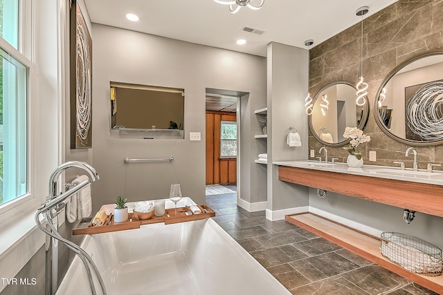 2061 King College Rd, Bristol, TN 37620 - full bath featuring double vanity and recessed lighting