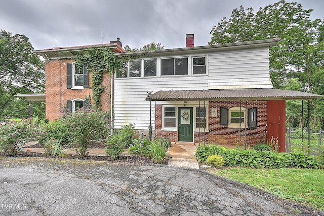 2061 King College Rd, Bristol, TN 37620 - view of front of property featuring a chimney and brick siding