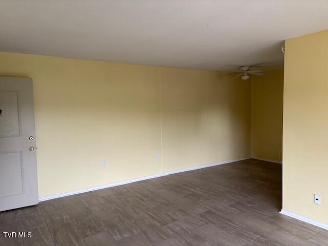 1085 Carriage Cir Unit 301, Bristol, VA 24201 - unfurnished room featuring ceiling fan and wood finished floors