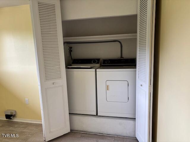 1085 Carriage Cir Unit 301, Bristol, VA 24201 - laundry area with independent washer and dryer and baseboards