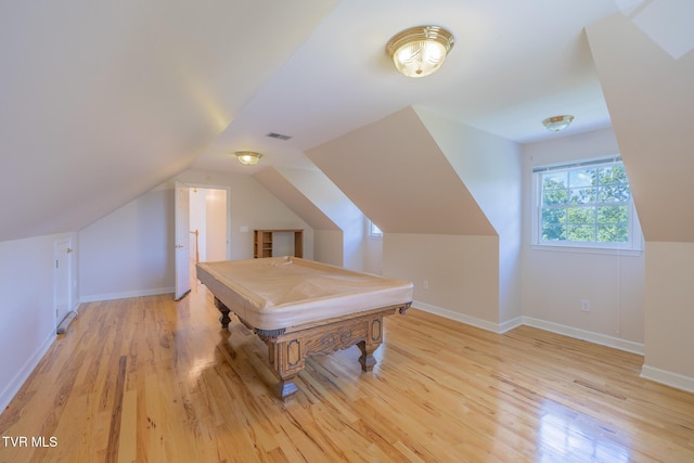 566 Beechwood Rd, Kingsport, TN 37663 - game room featuring light wood-type flooring, billiards, and lofted ceiling