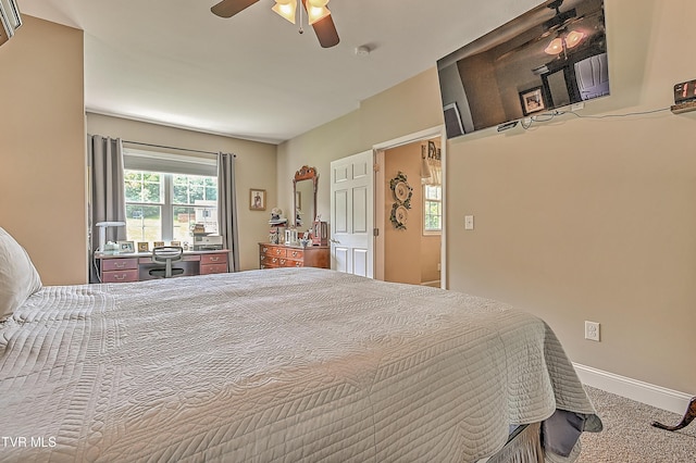 5000 Aberlea Pl, Piney Flats, TN 37686 - bedroom featuring a desk, a ceiling fan, and carpet