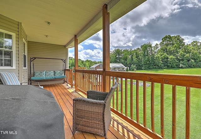 5000 Aberlea Pl, Piney Flats, TN 37686 - deck featuring a lawn