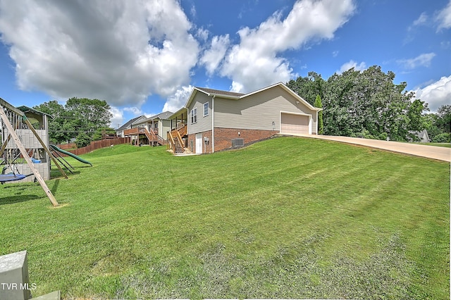 5000 Aberlea Pl, Piney Flats, TN 37686 - view of side of property featuring stairway, a garage, driveway, and brick siding