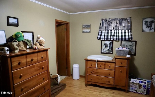 3219 Dungannon Rd, Coeburn, VA 24230 - bedroom with light wood finished floors and ornamental molding