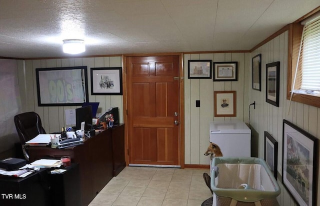 3219 Dungannon Rd, Coeburn, VA 24230 - office featuring light tile patterned floors and wood walls