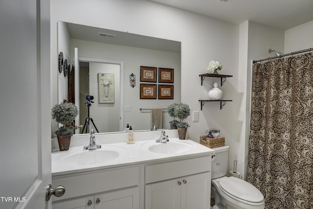 194 Wanderlust Ct, Johnson City, TN 37604 - bathroom featuring double vanity and a shower with curtain