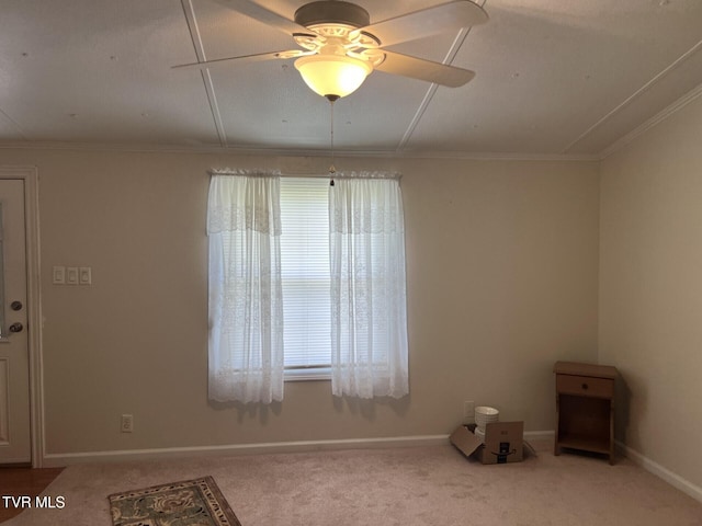 505 NE Lake St, Wise, VA 24293 - carpeted empty room with ornamental molding and ceiling fan