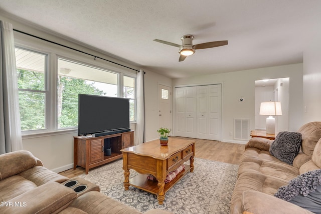 380 Lovelace Loop, Mountain View Loop, Fall Branch, TN 37656 - living room with ceiling fan and light wood-style floors