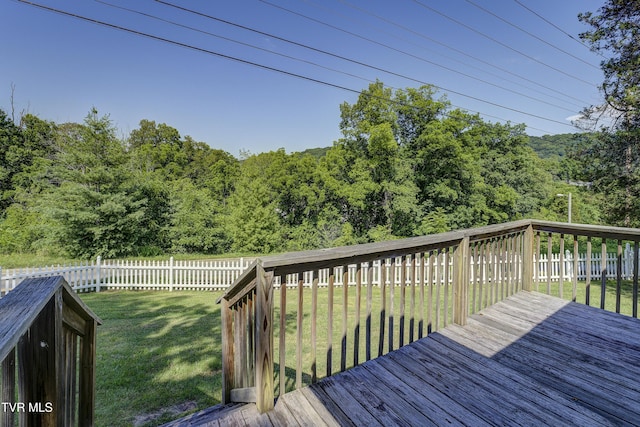 1277 Cooks Valley Rd, Kingsport, TN 37664 - wooden deck featuring a fenced backyard and a forest view