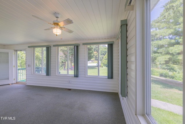 124 Maple Crest Cir, Surgoinsville, TN 37873 - unfurnished sunroom featuring carpet floors and wooden ceiling