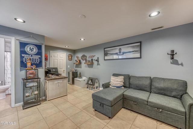 103 Daniels Way, Johnson City, TN 37615 - living room featuring light tile patterned floors and recessed lighting