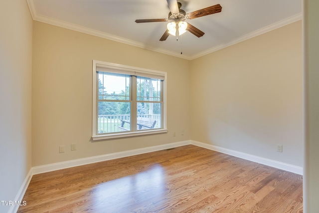 397 Ridgecrest Rd, Jonesborough, TN 37659 - spare room featuring light wood-style flooring, ornamental molding, and ceiling fan