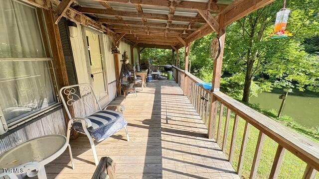 188 Flanary St, Kingsport, TN 37660 - wooden terrace featuring a water view