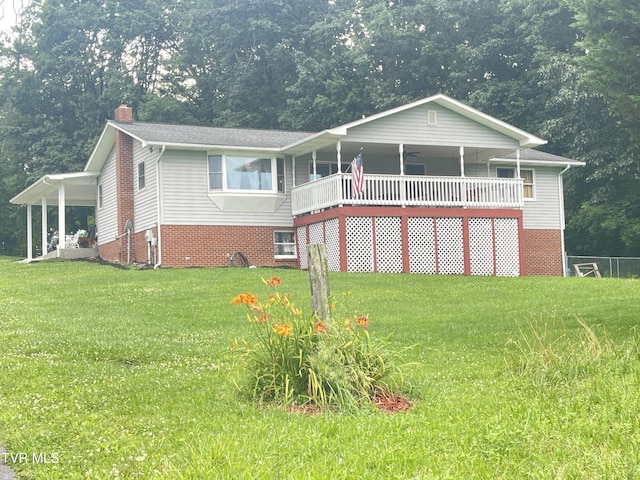 134 Carver Crabtree Rd, Hampton, TN 37658 - view of front of house with a chimney and a front lawn